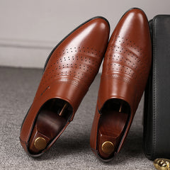 Men's Casual Pointed Toe Leather Shoes
