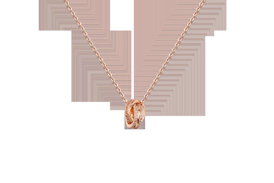 Chomel S925 Silver Double Ring Necklace for Women