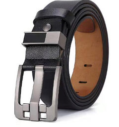 Men's Leather Belt - Vintage Wide Buckle Genuine Leather