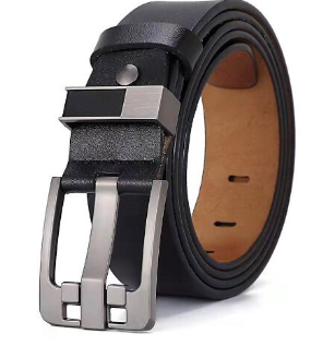 Men's Leather Belt - Vintage Wide Buckle Genuine Leather