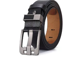 Men's Leather Belt - Vintage Wide Buckle Genuine Leather