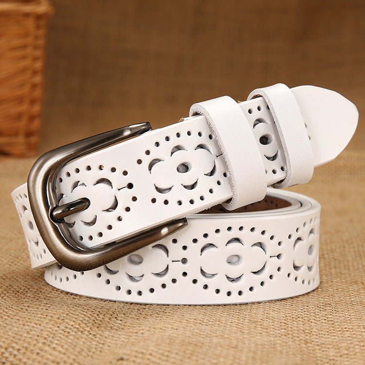 Genuine Leather Women's Belt - Stylish Wide Design