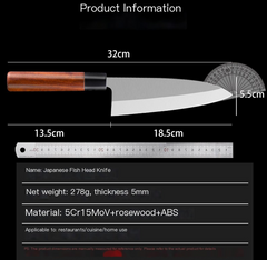 Japanese Fish Head Chef Knife for Salmon and Sashimi
