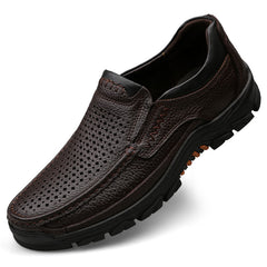 Men's Breathable Hollow Leather Casual Outdoor Shoes