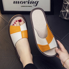 Luxury Genuine Leather Sheepskin Women's Slippers