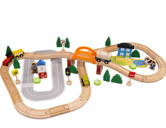 78-Piece Wooden Train Track Toy Set for Kids